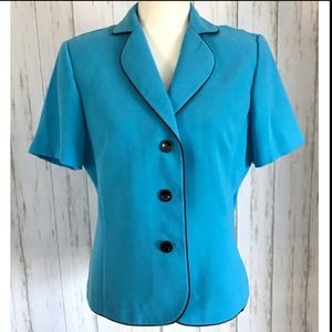 Studio I, Turquoise Short Sleeve Blazer, size 10